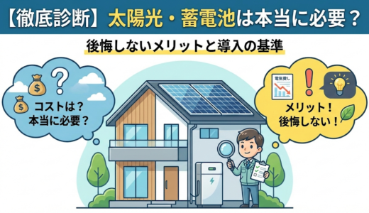 【徹底診断】太陽光・蓄電池は本当に必要？後悔しないメリットと導入の基準