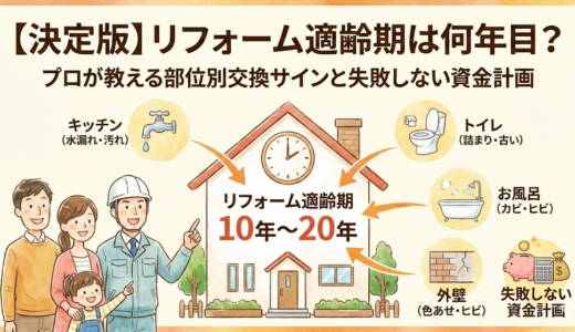 【決定版】リフォーム適齢期は何年目？プロが教える部位別交換サインと失敗しない資金計画